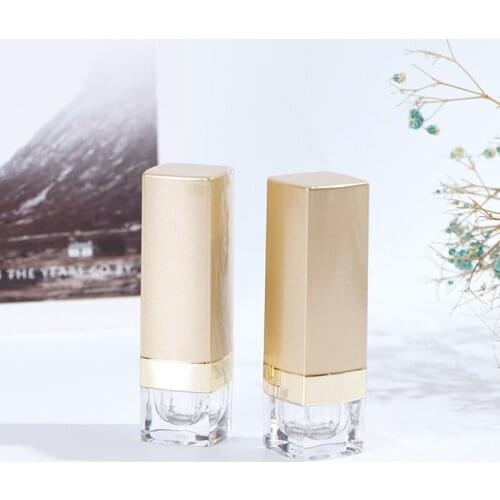 2Pcs 5ml Square Lipstick Tube Empty Glod Color Lipstick Tube Lipstick Tube