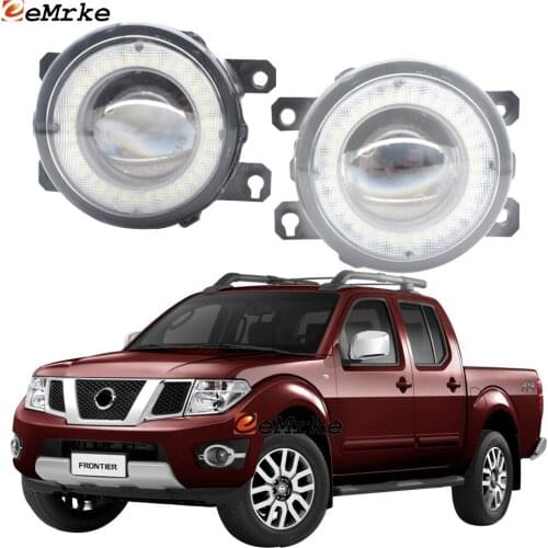 2 Pieces Car LED Lens Fog Lights Assembly Angel Eye DRL Daytime Runinng Light Lamp for Nissan Frontier 2012 2013 2014 2015-2017