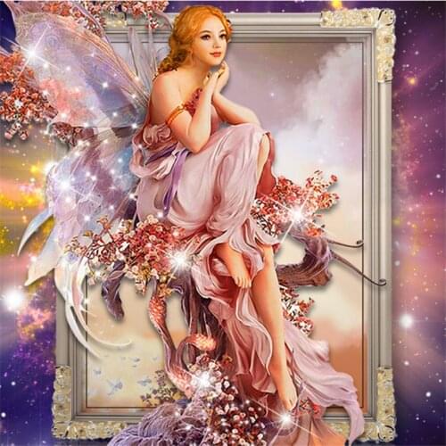 2018 5D DIY Full Mosaic Round Diamond Painting Cross Stitch Portrait Nymph 3D Special-shaped Embroidery Diamond Wall Christmans