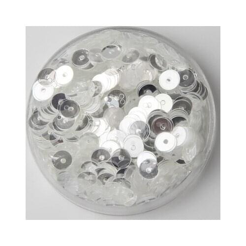 30g 5mm Brilliant Color Sequins Flat Round Paillette Artesanatos Acessorios Transparent Crystal White Confetti