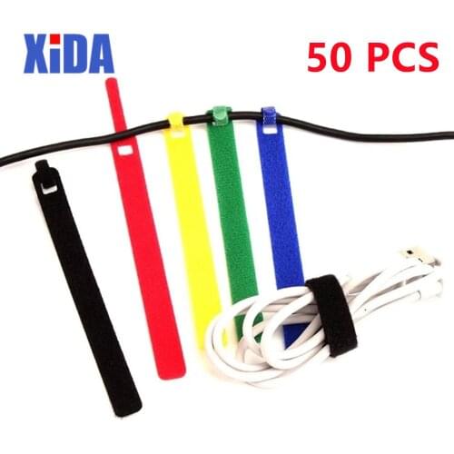 20pcs 5Colors Black White Red Blue Yellow Fastening Reusable Cable Organizer Earphone Mouse Ties Management Free Shipping