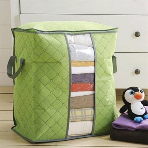 60x42x36cm Extra Large Quilt Storage Bag with Handles Portable Dustproof Household Non-Woven Zipper Clothes Blanket Storage Bag