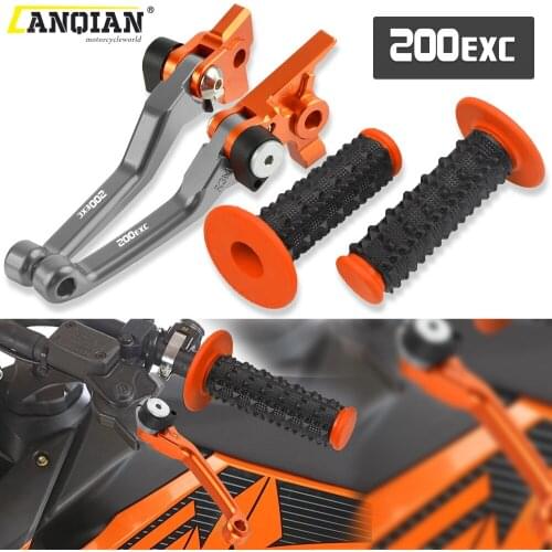 Motorcycle CNC Aluminum Dirt Bike Brake Clutch Levers 7/8'' 22MM Rubber Handle Bar Hand Grip For 200 EXC 200EXC 2016 Accessories