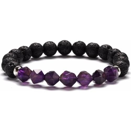 Natural Stone Beaded Bracelets Women Men Stainless Steel Amazonite Amethysts Agates Tiger Eye Quartz Crystal Stone Bracelets
