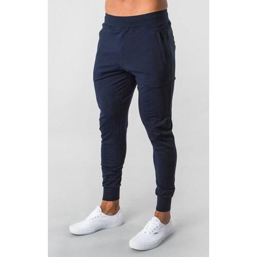 New Men Muscle Fitness Running Training Sports Cotton Trousers Mens Breathable Slim Beam Mouth Casual Health Pants Male
