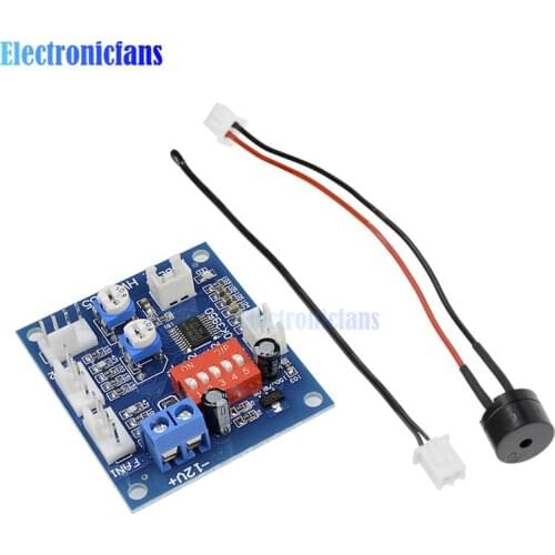 DC 12V 5A NTC 3950 Thermistor PWM Temperature Probe Speed Controller Board Control Module Buzzer CPU Fan High-Temp Alarm 50k