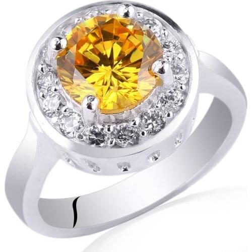 Womens Real 925 Silver Ring Classic Jewelry 8mm Round Cut Cubic Zirconia CZ Size 6 to 9 R022