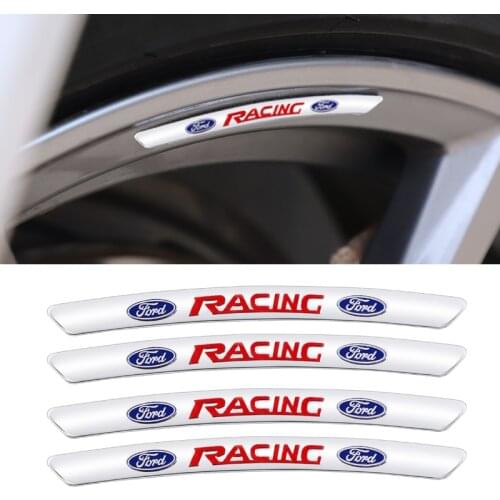 4Pcs Aluminum Alloy Car Emblem Wheel Hub Stickers Decals Accessories For Ford Ranger Focus Fiesta Taurus Mondeo S MAX Mustang