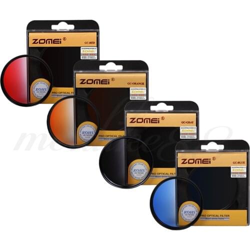 Camera Filter Zomei Graduated Filter Grey Blue Orange Red Gradual Filter Len 58 67mm 72mm Gradtent Color Filter For Canon Nikon