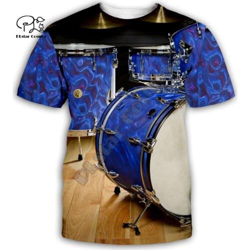 Men women Harajuku Drum kit Print 3D t shirt Summer New Fashion tshirts play music sleeveless tees casual short sleeve top 003