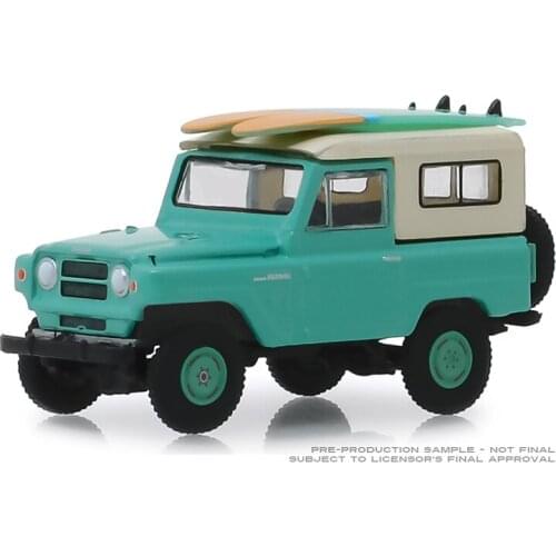 GreenLight 1:64 1969 Nissan Patrol With Surf Boards Green Alloy toy cars Metal Diecast Model Vehicles For Children Boys gift hot