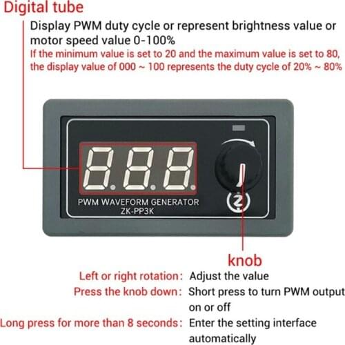 K1KA Pulse Generator Lighting LED Motor Speed Controller Slow Start &Slow Stop PP3K Digital Display RPM Adjustable