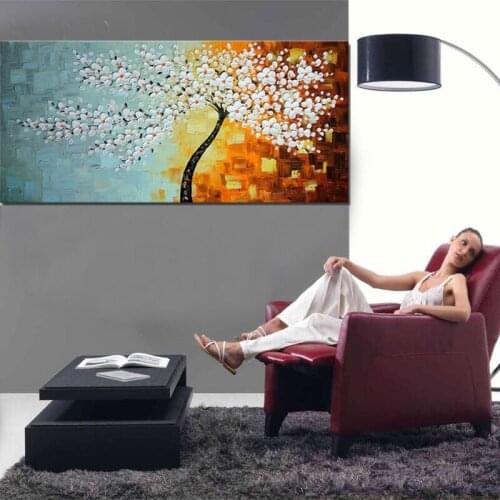 The Life Flower Picture Canvas Painting Art, Handmade Modern Abstract Oil Painting On Canvas Wall Art Gift Top Home Decor