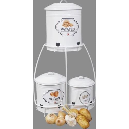 Potato Onion Garlic bucket White Potato Onion and sarımsaklarınızın bags durmaması. FRONT VISUAL MAY BE DIFFERENT