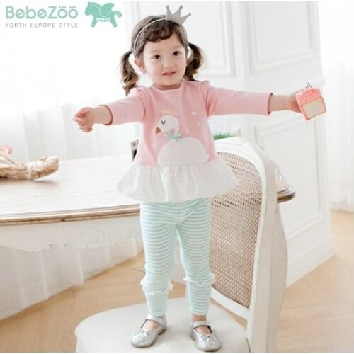 Girls Clothing Set Long Sleeve Children Clothes Set Little Girl Cartoon Print T Shirt and Pants Leggings Outfits 2pcs Cartoon