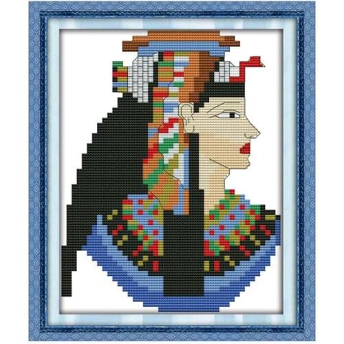 Ancient beauty cross stitch kit aida 14ct 11ct count printed canvas stitches embroidery DIY handmade needlework