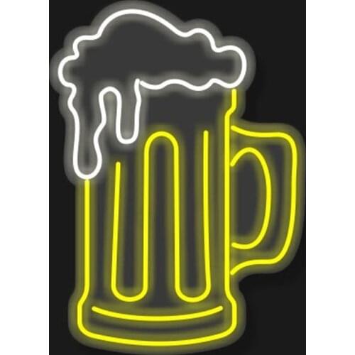 OHANEONK BEER GLASS Neon Sign Light for Store Resturanut Bar Nightclub Party Decoration Logo Name Personalized