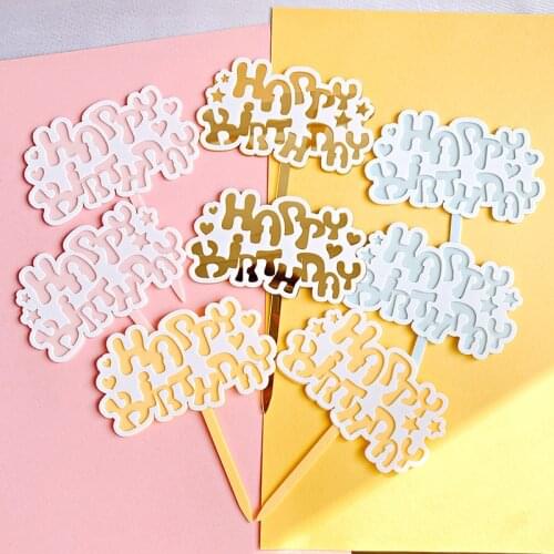 New Acrylic Happy Birthday Cake Topper Cute Candy Colors Cupcake Topper For Baby Shower Girls Birthday Party Cake Decorations