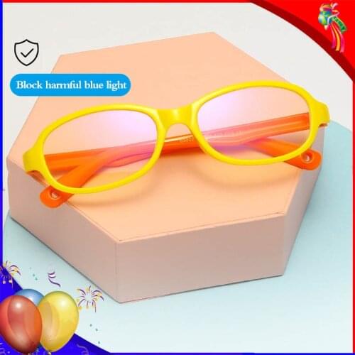 Blue Light Blocking Glasses For Kids Computer Video Gaming Glasses Silicone Oval Frame Clear Lens Children Vision Care Eyewear