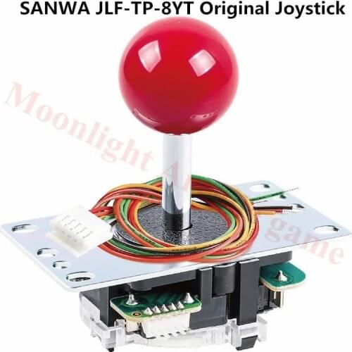 Original Japan Sanwa Joystick JLF TP 8YT Fighting Rocker With Topball And 5pin Wire for Jamma Arcade Game DIY Part