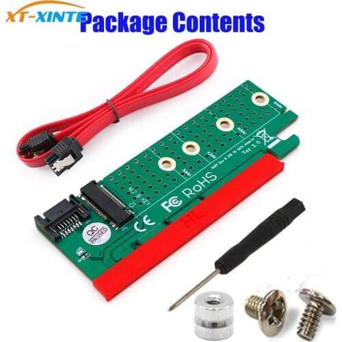 XT-XINTE M.2 for NGFF B-key SATA-Bus SSD to SATA3 Adapter PCIe Slot Riser Card Support 2230/2242/2260/2280 M2 SSD