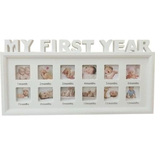 "MY FIRST YEAR" Pictures Creative DIY 0-12 Month Baby Souvenirs Commemorate Kids Growing Memory Gift Display Plastic Photo Frame