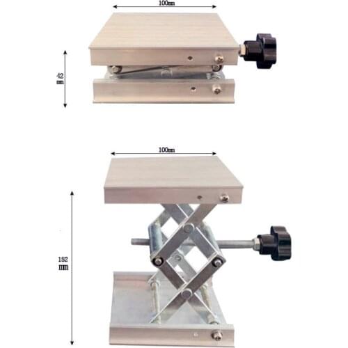 100x100mm Stainless Steel Adjustable Drill Lift Laboratory Lifting Platform Router Lift Table Woodworking Lab Lifting Stand Rack