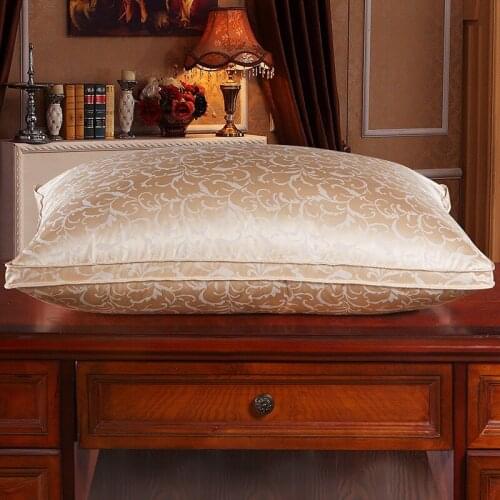 100% Chinese Natural Silk Pillows set Jacquard Down Pillow Three-dimensional Soft Sleeping Pillow Goose Down Pillow for Hotel