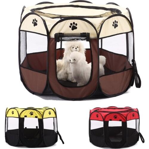 Portable Foldable Pet Playpen Carrying Kennel Collapsible Travel Tent Indoor Outdoor Use Water resistant Removable Shade Cover