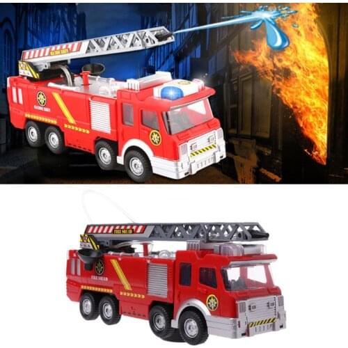 Spray Water Truck Toy Fireman Electric Fire Truck Car Music Light Educational Toys Boy Kids Toy Gift With Remote Control