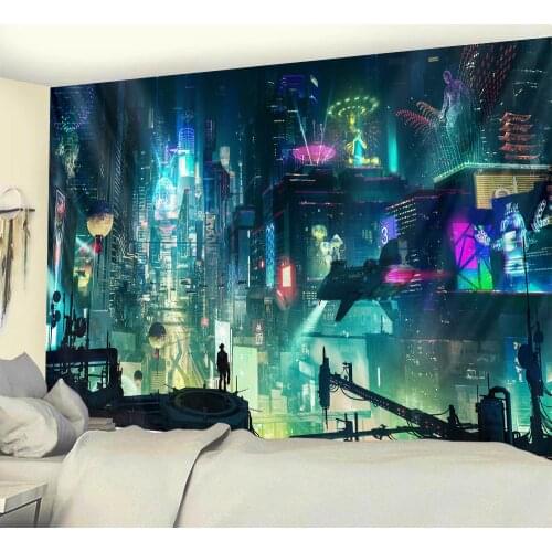 Science fiction home decoration tapestry psychedelic scene wall tapestry Bohemian Upholstered Sofa blanket yoga mat