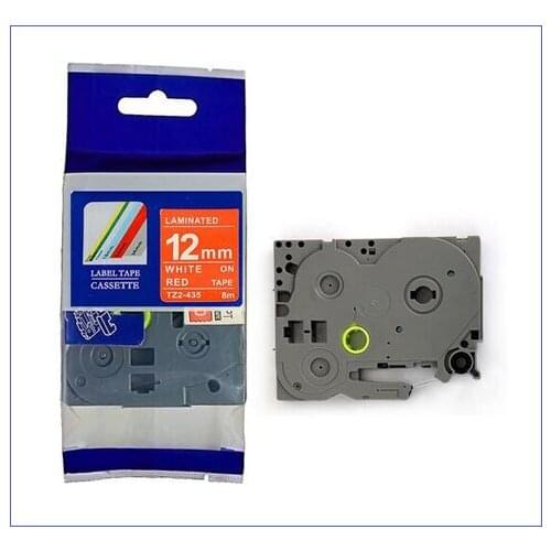 Compatible Ptouch cassette ribbon cartridge tz 12mm laminated tape TZe435 TZ435 white on red