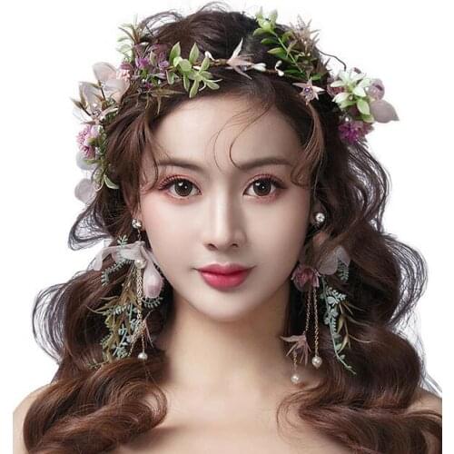 Bridal wreath, headwear, super fairy girl wedding head flower, fairy jewelry, wedding photo, Korean hair accessories, bridal