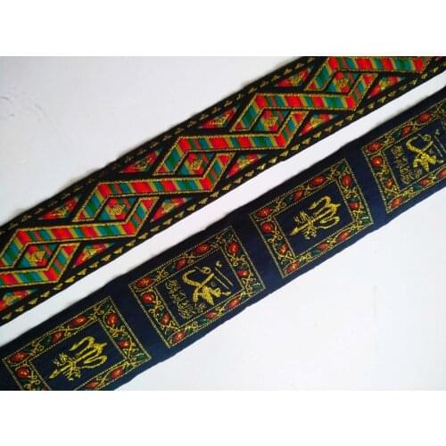 NEW 50MMX10yard/lot Vintage crown and geometric pattern embroideryJacquard woven Ribbon Lace DIY Belt Accessories Lace Trim