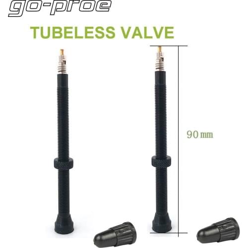 Go-proe Aluminum Alloy Bike FV French Valve 90mm Logn Valve For MTB Mountain Bike Road Bicycle Tubeless Tire 6g/pcs Ultra Light
