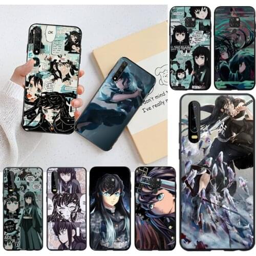 YJZFDYRM Muichiro Tokito Kimetsu no Yaiba anime Phone Case for Huawei P40 P30 P20 lite Pro Mate 30 20 Pro P Smart 2019 prime