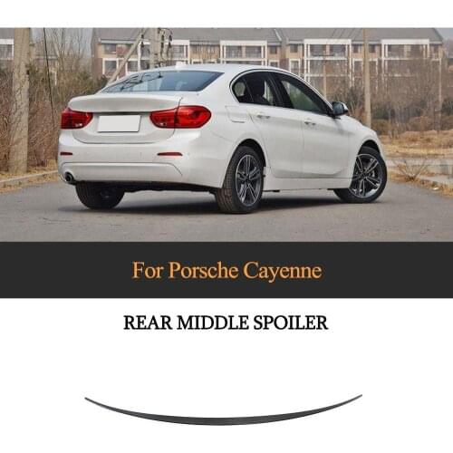 For Porsche Caynne 2018 - 2020 Car Rear Middle Spoiler Wing Real Carbon Fiber Rear Wing Boot Lip Spoiler Not for Coupe