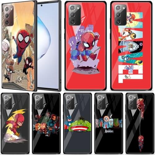 Cartoon Cool Marvel Tempered Glass For Samsung Galaxy Note 20 Ultra 10 9 8 Plus Lite A70 A50 A40 A30 A20 A10 Phone Case