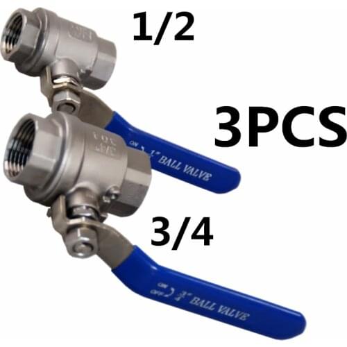Female Straight Two-pieces Full Ports 304 Stainless Steel Ball Valve
