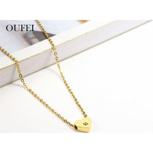 OUFEI Heart Pendant Choker Necklace Women Fashion Necklaces 2019 Stainless Steel Jewelry Accessories Free Shipping Bohemian