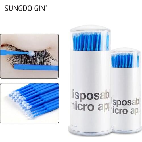 100pcs/bottle Disposable Cotton Swab Micro Brushes For Eyelash Extension False Eyelashes Remove Cleaning Applicator Makeup Tools