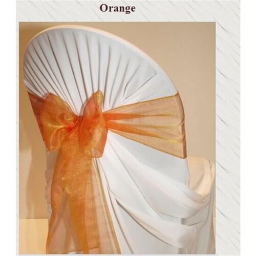 100pcs orange Wedding Sashes Chair Bow Banquet Chair Sash for Weddings