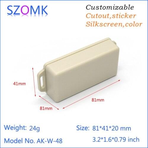 100pcs a lot szomk wall mount plastic control box abs material plastic enclosure project distribution plastic electronic case