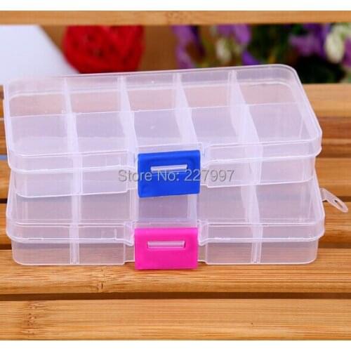 300pcs/lot Free Shipping Wholesale Clear Jewelry Beads Container Storage Plastic Box 10 Compartments
