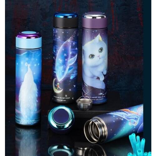 500ml New Stainless Steel Thermos Starry Cat Business Thermos Vacuum Flask Water Bottle Woman Student Couple Thermos Cup Mug