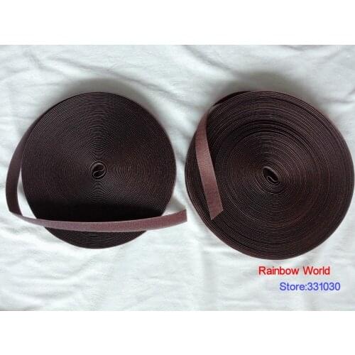 6# dark brown Fastener Magic Tape Hook and Loop for DIY stick fabric bag garment clothes toy width 2cm (2 meters/pack)