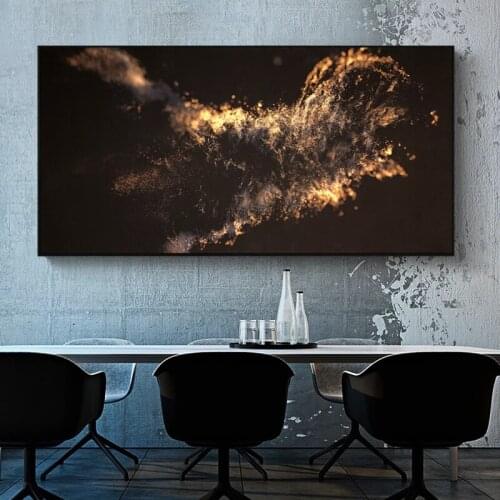 Abstract Gold and Black Canvas Painting Living Room Art Photo Scandinavian Nordic Style Room Living Room Decoration Wall Art