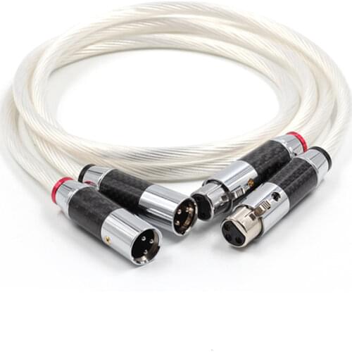 5NOCC Single Crystal Silver + Carbon fibre 2 XLR to 2 XLR balance Audiophiles Audio Cable for Home Theater DVD TV Amplifier CD