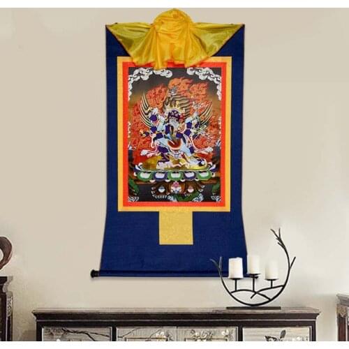 120cm large Asia HOME temple altar Tibet Buddhism Thangka WALL Decor Vajrakila PU BA JIN GANG BUDDHA Thang-ga painting