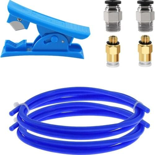 3D Printer Parts ID 2mm OD 4mm Cloned Capricornus PTFE Tube hotend Rostock Bowden Extruder 1.75mm + 1pcs Quick Fitting + PC4 01